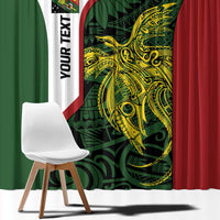 Personalised PNG Chimbu Province Window Curtain Bird of Paradise Tattoo Flag Motif - Polynesian Pride