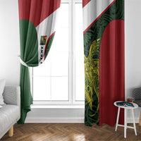 Personalised PNG Chimbu Province Window Curtain Bird of Paradise Tattoo Flag Motif - Polynesian Pride