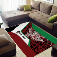 Personalised PNG East New Britain Province Area Rug Bird of Paradise Tattoo Flag Motif - Polynesian Pride