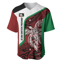 Personalised PNG East New Britain Province Baseball Jersey Bird of Paradise Tattoo Flag Motif LT9 Green - Polynesian Pride