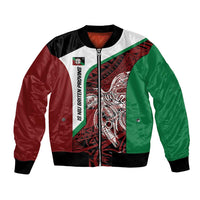 Personalised PNG East New Britain Province Bomber Jacket Bird of Paradise Tattoo Flag Motif LT9 Unisex Green - Polynesian Pride