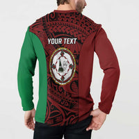 Personalised PNG East New Britain Province Button Sweatshirt Bird of Paradise Tattoo Flag Motif LT9 - Polynesian Pride