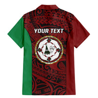 Personalised PNG East New Britain Province Family Matching Mermaid Dress and Hawaiian Shirt Bird of Paradise Tattoo Flag Motif - Polynesian Pride