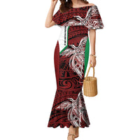 Personalised PNG East New Britain Province Mermaid Dress Bird of Paradise Tattoo Flag Motif LT9 Women Green - Polynesian Pride