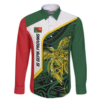 Personalised PNG East Sepik Province Family Matching Puletasi and Hawaiian Shirt Bird of Paradise Tattoo Flag Motif - Polynesian Pride