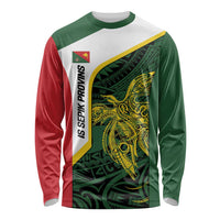 Personalised PNG East Sepik Province Long Sleeve Shirt Bird of Paradise Tattoo Flag Motif - Polynesian Pride