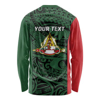 Personalised PNG East Sepik Province Long Sleeve Shirt Bird of Paradise Tattoo Flag Motif - Polynesian Pride