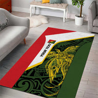Personalised PNG Eastern Highlands Area Rug Bird of Paradise Tattoo Flag Motif - Polynesian Pride