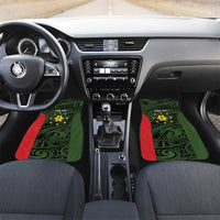 Personalised PNG Eastern Highlands Car Mats Bird of Paradise Tattoo Flag Motif - Polynesian Pride