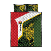 Personalised PNG Eastern Highlands Quilt Bed Set Bird of Paradise Tattoo Flag Motif - Polynesian Pride