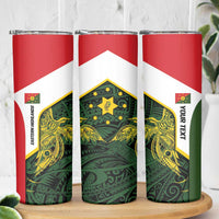 Personalised PNG Eastern Highlands Skinny Tumbler Bird of Paradise Tattoo Flag Motif - Polynesian Pride