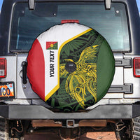 Personalised PNG Eastern Highlands Spare Tire Cover Bird of Paradise Tattoo Flag Motif - Polynesian Pride