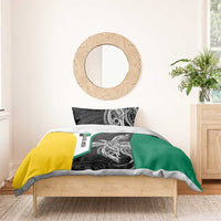 Personalised PNG Enga Province Bedding Set Bird of Paradise Tattoo Flag Motif - Polynesian Pride