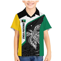 Personalised PNG Enga Province Family Matching Mermaid Dress and Hawaiian Shirt Bird of Paradise Tattoo Flag Motif - Polynesian Pride