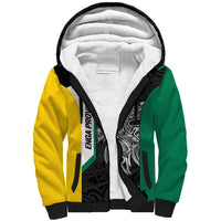 Personalised PNG Enga Province Sherpa Hoodie Bird of Paradise Tattoo Flag Motif - Polynesian Pride