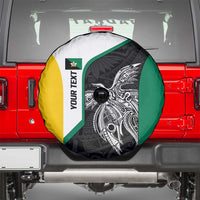 Personalised PNG Enga Province Spare Tire Cover Bird of Paradise Tattoo Flag Motif - Polynesian Pride