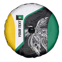 Personalised PNG Enga Province Spare Tire Cover Bird of Paradise Tattoo Flag Motif - Polynesian Pride
