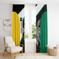 Personalised PNG Enga Province Window Curtain Bird of Paradise Tattoo Flag Motif - Polynesian Pride