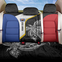 Personalised PNG Gulf Province Back Car Seat Cover Bird of Paradise Tattoo Flag Motif - Polynesian Pride