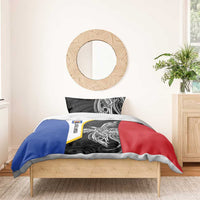 Personalised PNG Gulf Province Bedding Set Bird of Paradise Tattoo Flag Motif - Polynesian Pride