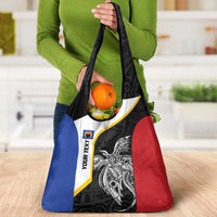 Personalised PNG Gulf Province Grocery Bag Bird of Paradise Tattoo Flag Motif - Polynesian Pride