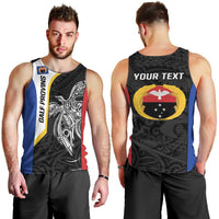 Personalised PNG Gulf Province Men Tank Top Bird of Paradise Tattoo Flag Motif LT9 - Polynesian Pride