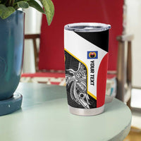 Personalised PNG Gulf Province Tumbler Cup Bird of Paradise Tattoo Flag Motif - Polynesian Pride