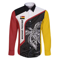 Personalised PNG Madang Province Family Matching Long Sleeve Bodycon Dress and Hawaiian Shirt Bird of Paradise Tattoo Flag Motif - Polynesian Pride