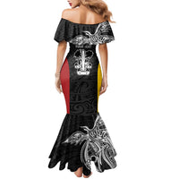 Personalised PNG Madang Province Family Matching Mermaid Dress and Hawaiian Shirt Bird of Paradise Tattoo Flag Motif - Polynesian Pride