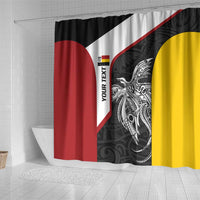 Personalised PNG Madang Province Shower Curtain Bird of Paradise Tattoo Flag Motif - Polynesian Pride
