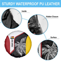 Personalised PNG Madang Province Spare Tire Cover Bird of Paradise Tattoo Flag Motif - Polynesian Pride