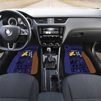 Personalised PNG Manus Province Car Mats Bird of Paradise Tattoo Flag Motif - Polynesian Pride