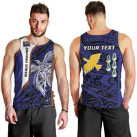 Personalised PNG Manus Province Men Tank Top Bird of Paradise Tattoo Flag Motif LT9 - Polynesian Pride