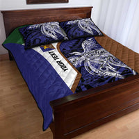 Personalised PNG Manus Province Quilt Bed Set Bird of Paradise Tattoo Flag Motif - Polynesian Pride