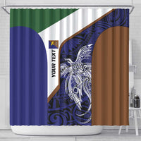 Personalised PNG Manus Province Shower Curtain Bird of Paradise Tattoo Flag Motif - Polynesian Pride