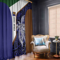 Personalised PNG Manus Province Window Curtain Bird of Paradise Tattoo Flag Motif - Polynesian Pride
