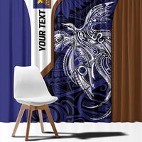 Personalised PNG Manus Province Window Curtain Bird of Paradise Tattoo Flag Motif - Polynesian Pride