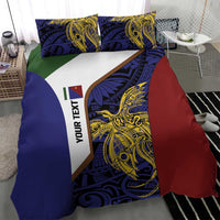 Personalised PNG Milne Bay Province Bedding Set Bird of Paradise Tattoo Flag Motif - Polynesian Pride