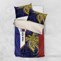 Personalised PNG Milne Bay Province Bedding Set Bird of Paradise Tattoo Flag Motif - Polynesian Pride
