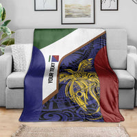 Personalised PNG Milne Bay Province Blanket Bird of Paradise Tattoo Flag Motif LT9 - Polynesian Pride