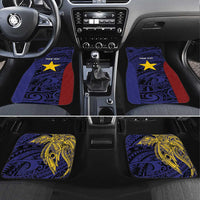 Personalised PNG Milne Bay Province Car Mats Bird of Paradise Tattoo Flag Motif - Polynesian Pride