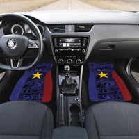 Personalised PNG Milne Bay Province Car Mats Bird of Paradise Tattoo Flag Motif - Polynesian Pride