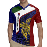 Personalised PNG Milne Bay Province Rugby Jersey Bird of Paradise Tattoo Flag Motif - Polynesian Pride