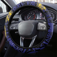 PNG Milne Bay Province Steering Wheel Cover Bird of Paradise Tattoo Flag Motif - Polynesian Pride