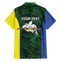 Personalised PNG Morobe Province Hawaiian Shirt Bird of Paradise Tattoo Flag Motif - Polynesian Pride