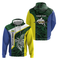 Personalised PNG Morobe Province Hoodie Bird of Paradise Tattoo Flag Motif - Polynesian Pride