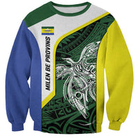 Personalised PNG Morobe Province Sweatshirt Bird of Paradise Tattoo Flag Motif - Polynesian Pride