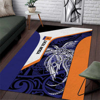 Personalised PNG New Ireland Area Rug Bird of Paradise Tattoo Flag Motif - Polynesian Pride