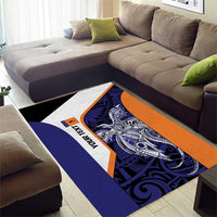 Personalised PNG New Ireland Area Rug Bird of Paradise Tattoo Flag Motif - Polynesian Pride