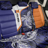 Personalised PNG New Ireland Back Car Seat Cover Bird of Paradise Tattoo Flag Motif - Polynesian Pride
